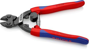 Компактний болторізи Knipex CoBolt чорний атраментований, з тонкими багатокомпонентними втулками 200 мм 71 12 200