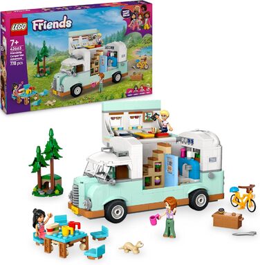 Кемпер LEGO Friends, набір для рольової гри з іграшковим караваном, подарунок для дівчаток віком від 7 років, креативний ігровий набір з 3 мініфігурками та фігуркою тварини-тхора 42663