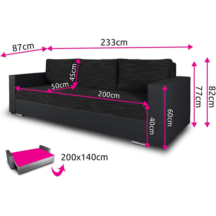 Диван-ліжко Bird - диван зі сном та відділенням для зберігання речей, розкладний диван, розкладний диван з хромованими ніжками, кушетка, комплект диванів, комплект диванів (Білий Сірий (Dolaro 511 Berlin 01))