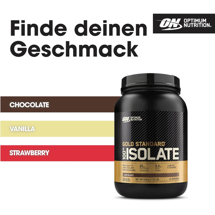 Протеїн Optimum Nutrition Gold Standard 100% Isolate, шоколад, 930 г (31 порція)
