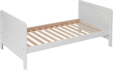 Дитяче ліжко Nelly 120x60 см Дитяче ліжко Біле Букове дерево Регульована висота у 2 напрямках 3 знімні перекладини Сертифіковано EN 716