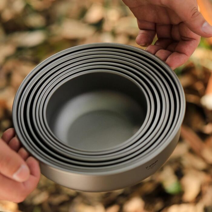 Титанова чаша DAZZLEEX Ta3709, титанова тарілка для кемпінгу та походів, 0,5 мм (750 мл)