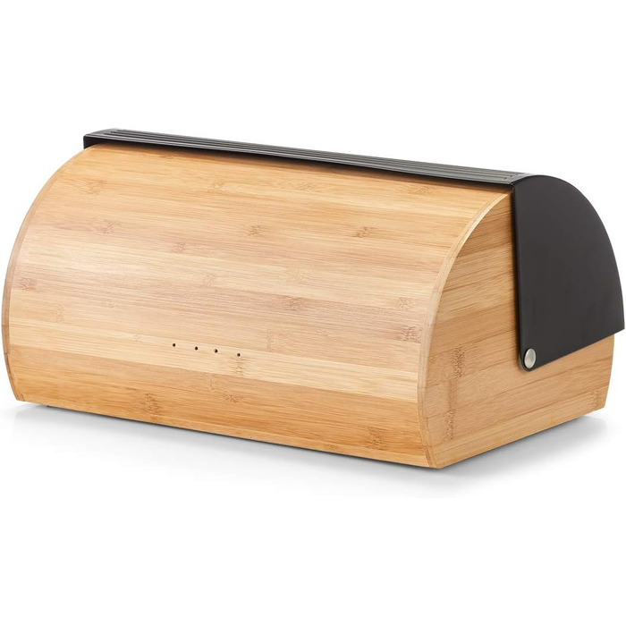 Хлібниця, бамбук/метал, чорна, приблизно 39 x 27 x 19 см, для зберігання хліба, модна чорна хлібниця, безпечна для харчових продук