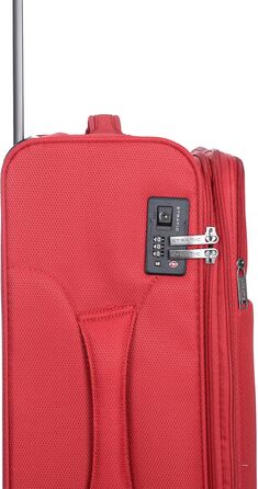 Валіза Stratic Light Soft Shell, на візках, ручна поклажа, замок TSA, 4 колеса, розширювана, червона