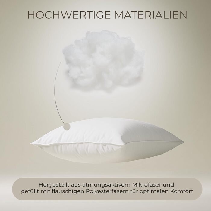 Комплект із 2 подушок (50x80 см) - Гіпоалергенні, декоративні подушки, що можна прати, подушки для дивана, подушки для сну - Подушки для ліжка та дивана - Оптимальний комфорт сну для дому 50 см x 80 см, комплект із 2 предметів