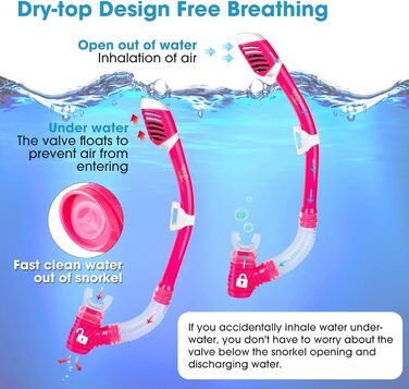 Дитячі окуляри для дайвінгу 180 Панорамна дитяча маска для снорклингу, маска для дайвінгу із захистом від запотівання, загартована скляна маска для плавання, силіконова маска для дайвінгу для хлопчиків та дівчаток, окуляри для плавання з кришкою для носа 