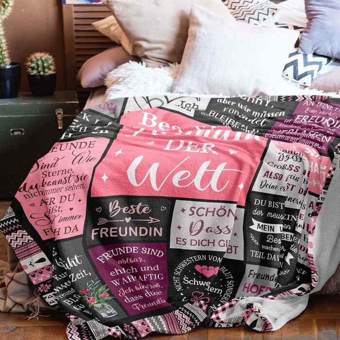 Подарунки для найкращих друзів, подарунок на день народження найкращому другу, подарунки для найкращої подруги/друга, ідеї подарунків для дівчини/дівчини, подарунок на день народження для жінок, ковдра 150x130 см, подарунок для найкращого друга/друга 150x