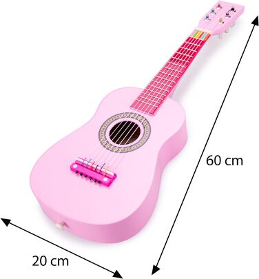 Музичний інструмент - Іграшкова дерев&39яна гітара - Рожевий, 10345 -