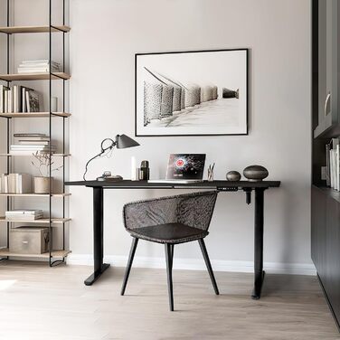 Письмовий стіл Duronic TM51 BK Регульована по висоті рама столу до 118 см Електрична ніжка столу з 1 двигуном Блок керування з 3 попередньо встановленими налаштуваннями пам&39яті Стіл для роботи сидячи та стоячи для домашнього офісу та офісу 135 см x 59 с