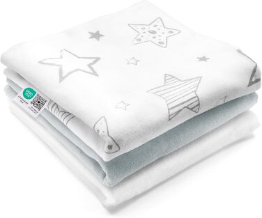Серветки зірочки - упаковка 3, 80x80 см - м'які серветки для відрижки дитини з 100 бавовни - перевірені на вміст шкідливих речовин