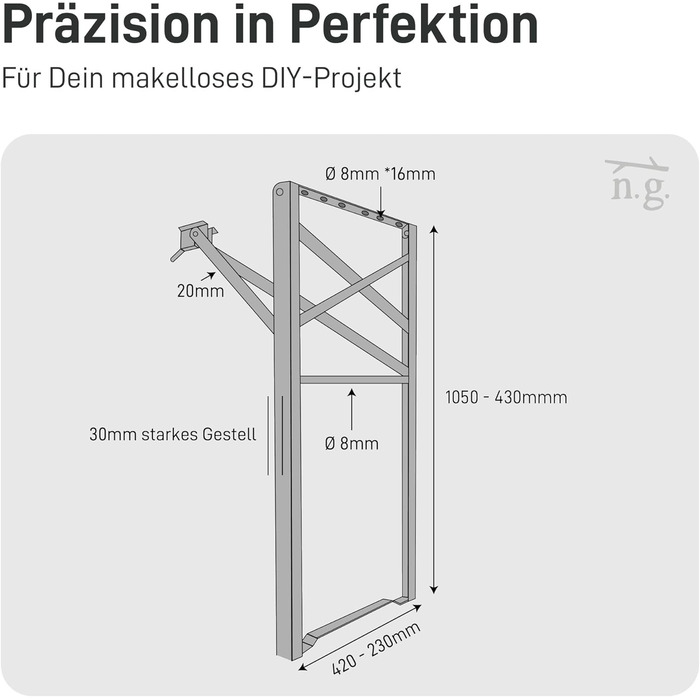 Набір для пивного саду Natural Goods Berlin, 2 предмети - металевий каркас для пивного столика (чорний, 70 см x 42 см) - ніжки для столу - міцний каркас столу для саду, патіо та кемпінгу, В70 x Ш42 см - стіл чорного кольору