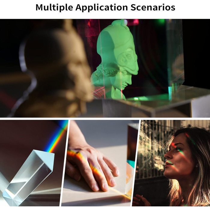 Трикутна призма Selens трикутна призма для фотографування з кришталевою мембраною з різьбовим отвором 1/4', трикутна призма з кришталевого скла для професійної оптики, створює ефект легкої веселки для фотографів