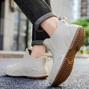 Водне взуття, гумові чоботи, гумові чоботи, чоловічі, жіночі, до щиколотки, зручні, для садівництва, легкі, для катання на човні, кемпінгу, вітрильного спорту, подорожей та походів, білі, 38 2/3 EU