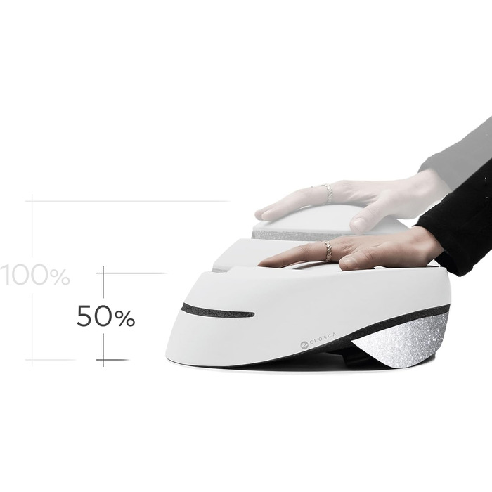 Складаний шолом для велосипедів та електросамокатів. Легкий, компактний та сертифікований. Унісекс-дизайн для чоловіків та жінок. Дорослий велосипедний шолом, ідеально підходить для їзди на велосипеді та по місту. M Білий/Світловідбиваючий