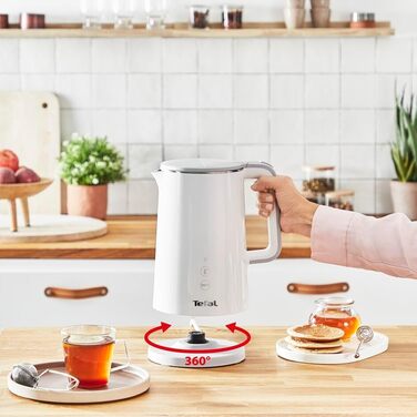 Чайник Tefal KO6931 Sense Ємність 1,5 л Цифровий дисплей 5 рівнів температури Основа на 360 Індикатор рівня води Знімний фільтр від накипу Функція підтримки тепла протягом 30 хвилин 1800 Вт білий