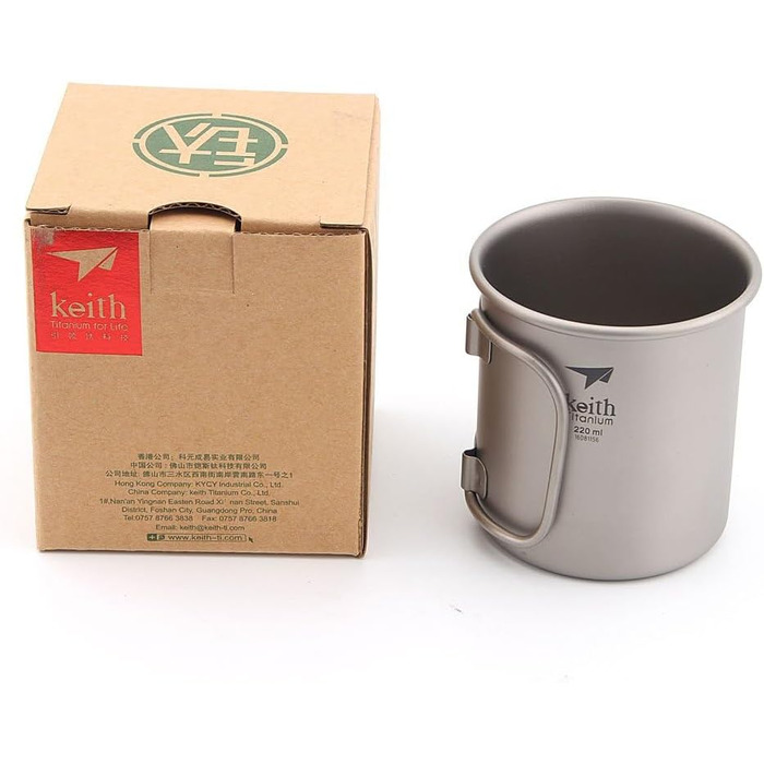 Складані титанові чашки для води, напої, кемпінгові чашки без кришки, надлегкі портативні туристичні кружки 40 г 220 мл, 3200