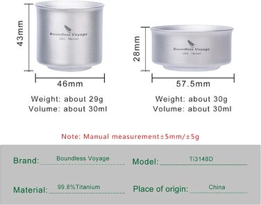 Титанова кружка Boundless Voyage з подвійними стінками, портативна, кемпінгова, легка, дорожня кружка, багаторазова, для кемпінгу, подорожей, пікніка, ti3148d, Ti3148D/EU/88