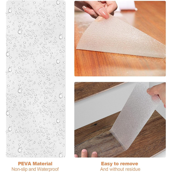 Килимки для сходів, протиковзкий килимок, 15 шт. 60x15 см, для внутрішніх сходів, протиковзкий килимок з роликом, водонепроникний самоклеючий килимок для дерев&39яних сходів, комплект