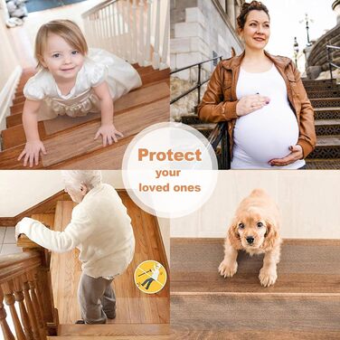 Килимки для сходів, протиковзкий килимок, 15 шт. 60x15 см, для внутрішніх сходів, протиковзкий килимок з роликом, водонепроникний самоклеючий килимок для дерев&39яних сходів, комплект