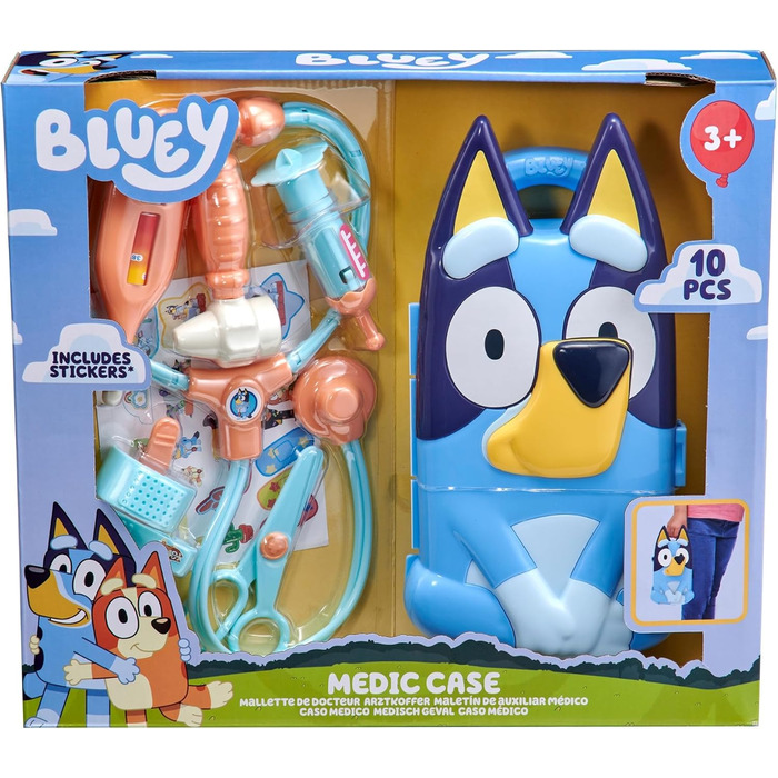Медичний набір Bluey Включає 10 аксесуарів з сумкою для перенесення Медичний ігровий набір для дітей Набір невідкладної медичної допомоги для дітей Рольова іграшка для навчання від 3 років