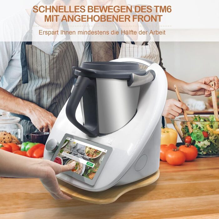 Розсувна дошка для Thermomix TM6 TM5, бамбукова швидкорухома ковзаюча дошка для кухонного комбайна Thermomix Vorwerk TM6 Аксесуари, Рулонна дошка для Thermomix TM6 TM5 Підкладкова дошка Рулонна дошка