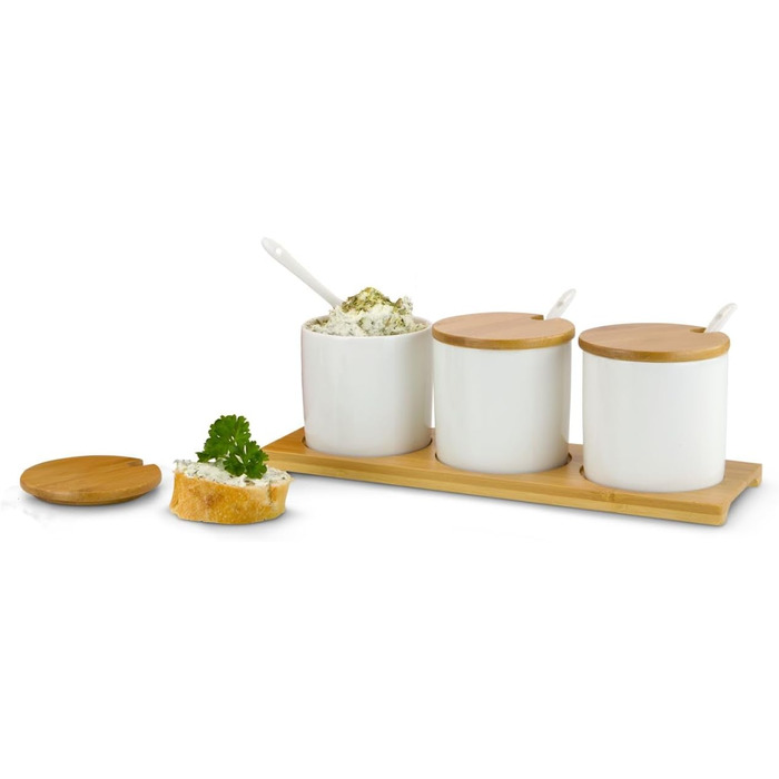 Подарунковий набір для соусів ROMINOX // TRE Malva набір з 10 предметів, 3 миски, 3 ложки та 3 кришки, на сервірувальних дошках, д
