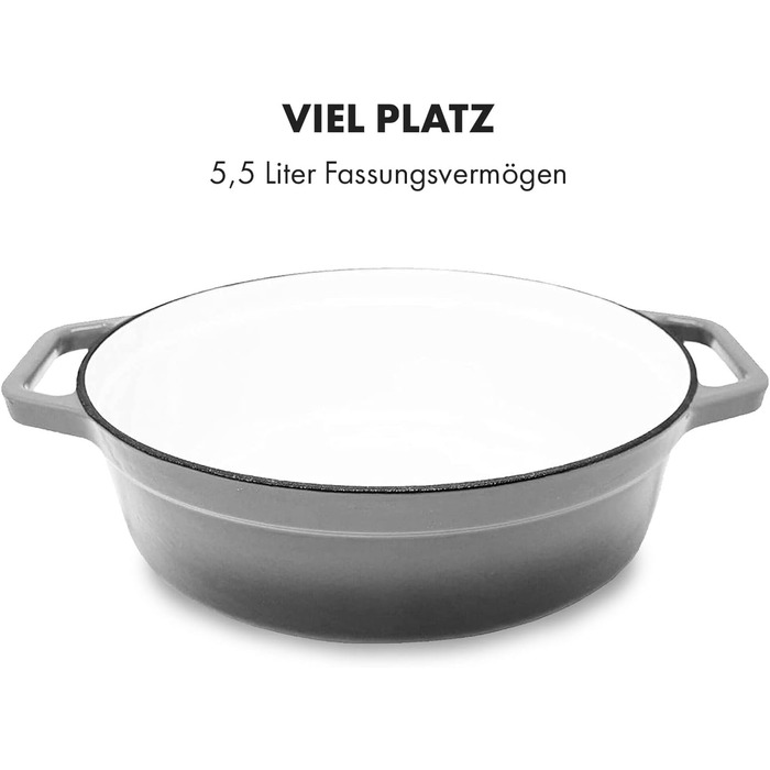 Велика каструля для барбекю з кришкою вогнетривка чавунна каструля емальована 33 см каструля об'ємом 5,5 л каструля підходить для