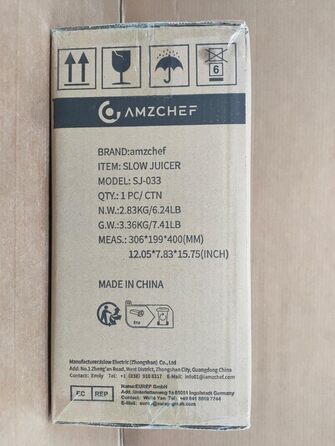 Соковижималка для цілих фруктів AMZCHEF - повільна соковижималка з великим відкриттям 80 мм - переможець тесту соковижималки для овочів і фруктів з покращеним шнеком, двошаровим фільтром, ретро-тумблером, тихим двигуном - сріблястий срібло 17,9T x 16,7 Вт