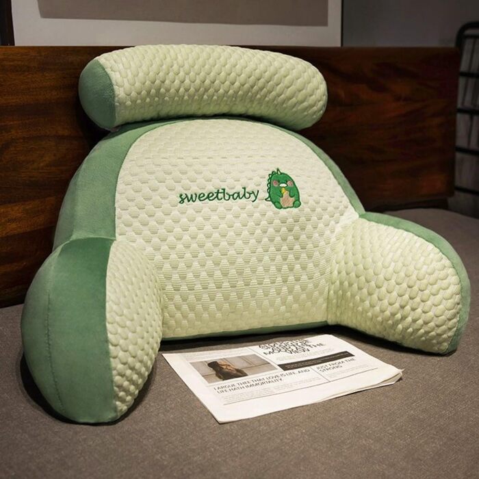 Подушка для читання, 60 x 40 см, м&39яка плюшева подушка для спини, ліжко, мила подушка для читання з тваринами для дітей та дорослих, багатофункціональна подушка для спинки дивана, для ігор, перегляду телевізора, розслабляючий стиль 2