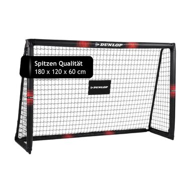 Футбольні ворота Dunlop - Футбольні ворота 300 x 200 x 90 см - Футбольні ворота - Футбольні ворота для саду, дітей та дорослих - Футбольне тренувальне обладнання, для приміщень та вулиці - Металеві - Чорний/Білий, Чорний/Червоний 180x120x60 см