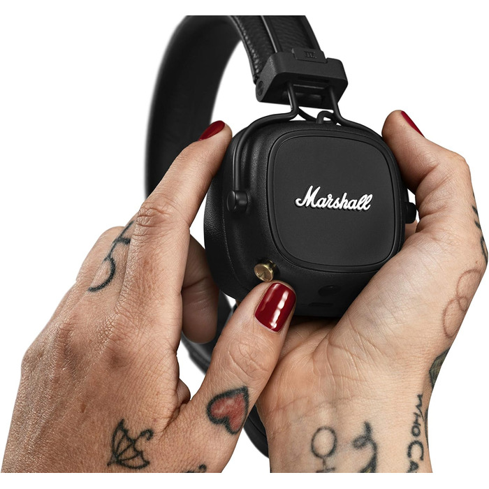 Навушники Marshall Major IV On Ear Bluetooth, бездротові навушники, складні, 80 годин бездротової роботи від акумулятора - чорний