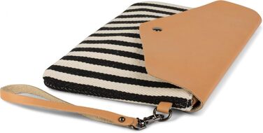 Клатч-конверт у морську смужку з візерунком риб'яча кістка, сумка через плече, жіноча сумка 02012153, колір червоно-бежевий