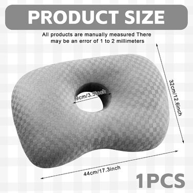 Подушки для пірсингу вушних отворів, подушка для пірсингу з отвором, подушка для пірсингу, подушка для вушного отвору, подушка для вух для сну, подушка для шиї для тих, хто спить на боці, для полегшення болю у вухах (сіра)