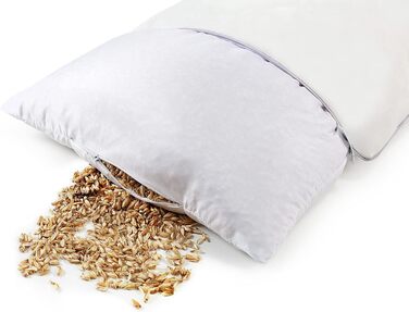 Подушка зі спельти 40x80 см, ортопедична подушка для підтримки шиї від болю в шиї, подушка для сну на боці, чохол 100 бавовна, подушка для шиї з наповнювачем з лушпиння спельти для спокійного сну, 40 x 80 см