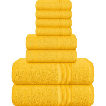 Набір рушників Elvana Home з 8 предметів, 100 бавовна кільцевого прядіння, 2 банних рушники 68 x 137 см, 2 рушники для рук 40 x 71