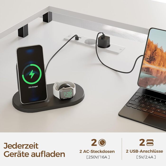 Г-подібний ігровий стіл Rolanstar зі світлодіодним освітленням та розетками, ігровий стіл з підставкою для монітора та місцем для зберігання, кутовий стіл з 2 гачками, великий двосторонній комп&39ютерний стіл для офісу (білий, 137 x 108 см) Білий 137 x 10