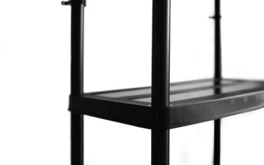 Пластиковий стелаж - з 5 полицями - висота 180 см, ширина 74 см - виготовлений з міцного пластику - для підвалу, гаража, комори, саду - до 50 кг/полиця - вставний стелаж - Чорний 180x74x40 см