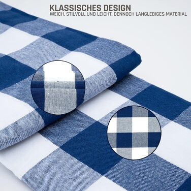 Скатертина 140х240 - Міцна бавовняна скатертина - Високоякісна скатертина синя в клітинку - Скатертина - Скатертина з тканини, що