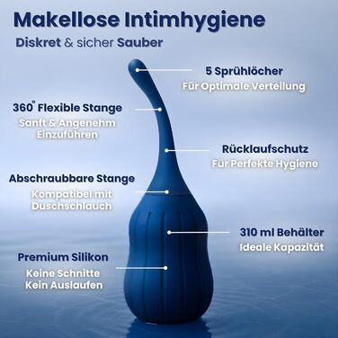 Анальна клізма Docxen, 310 мл, силіконова з зворотним клапаном