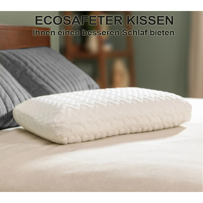 Подушка з піни з ефектом пам&39яті - ортопедична подушка для підтримки шиї. Матеріал високої щільності краще знімає тиск на шию. Ергономічна подушка зі знімним чохлом, який можна прати. Біло-сірий колір.