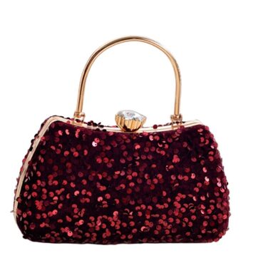 Маленька вечірня сумочка-клатч IAMUHI з паєтками та ручкою, мініатюрна квадратна сумка на ланцюжку через плече, колір Е-бургунді