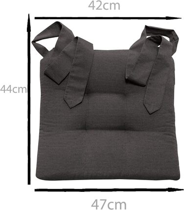 Подушка для сидіння JEMIDI Chair Cushion 42x46x7см - Подушка для сидіння на вулиці в приміщенні екстра товста - Подушка сидіння зі стрічкою для обіднього стільця садового стільця taupe