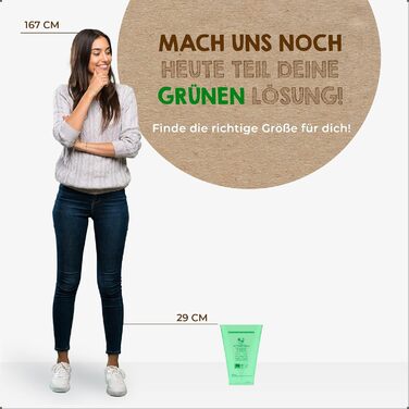 Біорозкладні пакети для сміття, 2/3 літра, 250 шт. - 26 x 29 см - 100 компостовані пакети для сміття - Вкл. диспенсер - Подарункові пакети для сміття