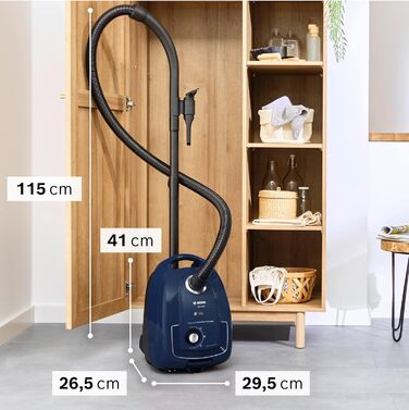 Побутова техніка Bosch Пилосос з мішком Серія 4 BGD38BU2, екологічний, гігієнічний фільтр, 10-річний двигун, затискач для аксесуар