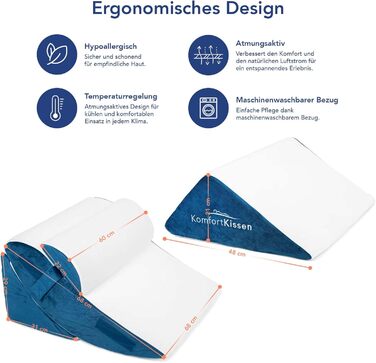 Ергономічний комплект із 4 подушок Wedge Pillow Багатофункціональний дизайн 12-в-1 зі знімним чохлом, який можна прати, для сну та читання