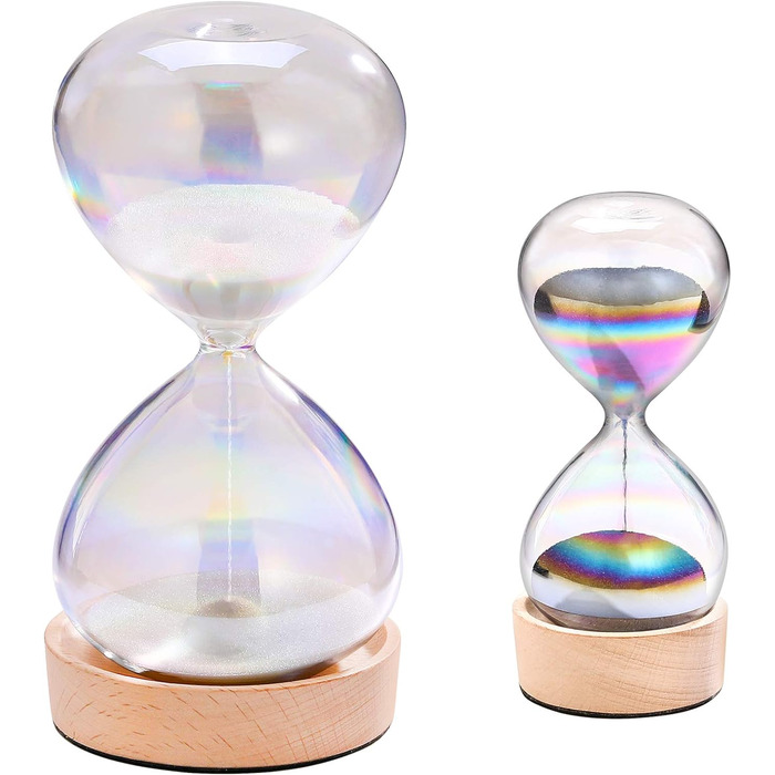 Пісочний годинник SuLiao для утену, поворотний на 720, старовинний білий пісочний годинник, вінтажний пісочний годинник 1 Hora Reloj de Arena, великий метал, пісочне скло, офіс, письмовий стіл, дім, весільне оформлення (вітражі, набір 30 хв і 5 хв)