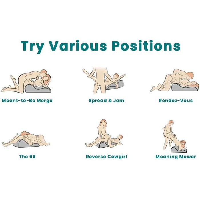 Подушка Sweet Spot, кут 27 градусів, ідеальне положення, подушка для пари, покращує враження, клиноподібна подушка Sweet Love Nest Spark, піна з ефектом пам&39яті, ергономічна підтримка постави для всіх, сірий