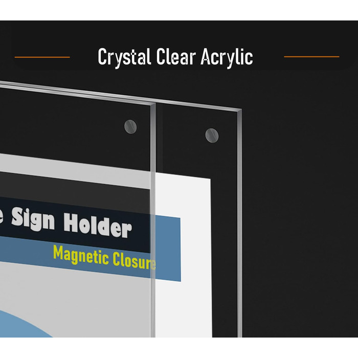 Настільні підставки TUKA-i-AKUT, 25 шт., альбомна орієнтація A4, прозорий акрил із магнітною застібкою, двосторонній дисплей, тримач для брошур, підставка для флаєрів, настільний рекламний дисплей, кришталево прозора Т-подібна підставка TKD8241-A4-W-25x, 