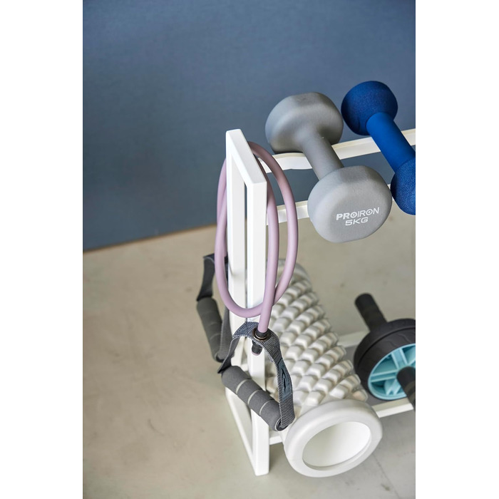 Стійка для гантелей Yamazaki 1963 TOWER, біла, сталь/силікон, 52 x 17 x 54,3 см, біла