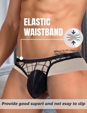 Прозорі чоловічі стрінги comeondear, чорні, розмір XL